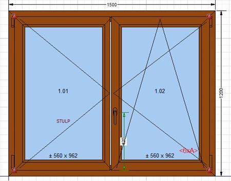 Imagen principal del productoVENTANA PVC SALAMANDER 76 1500X1200.  Color Roble Dorado