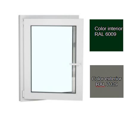 Imagen principal del productoVENTANA KOMMERLING 940X1600 UNA HOJA, VERDE RAL 6009 INTERIOR Y RAL 7039 EXTERIOR
